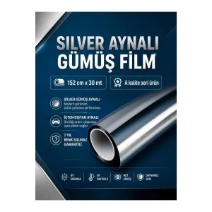 SİLVER (GÜMÜŞ) CAM FİLMİ 100 X 60 MT