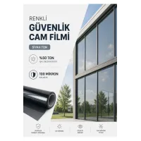 RENKLİ GÜVENLİK CAM FİLMİ 152 X30 MT %50