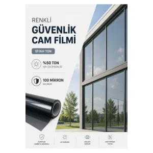 RENKLİ GÜVENLİK CAM FİLMİ 152 X30 MT %50