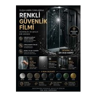 Duş Kabin Camlarına Renkli Güvenlik Filmi