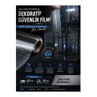 DEKORATİF 5MM KARELİ GÜVENLİK CAM FİLM