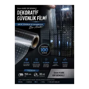 DEKORATİF 5MM KARELİ GÜVENLİK CAM FİLM